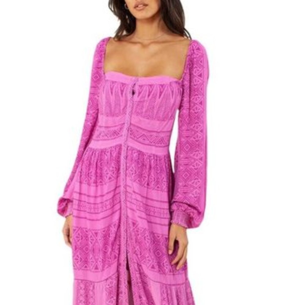 Hale bob Pink long Sleeve Maxi size M